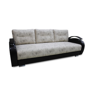 Диван-кровать Милан ПР 3 (бежево-черный)