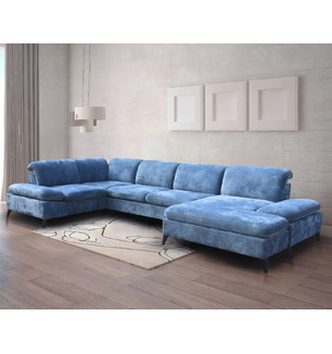 Диван Саманта с двумя углами (синий)