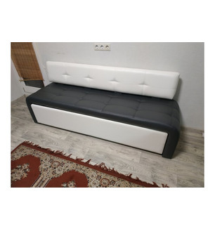 Диван Оскар-2 со спальным местом (черный, белый)