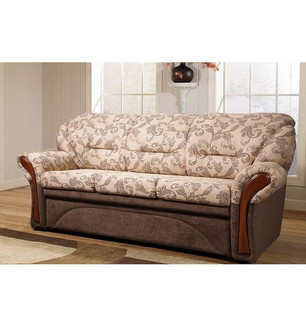Диван Дели 3-х местный раскладной (коричневый, бежево-белый)